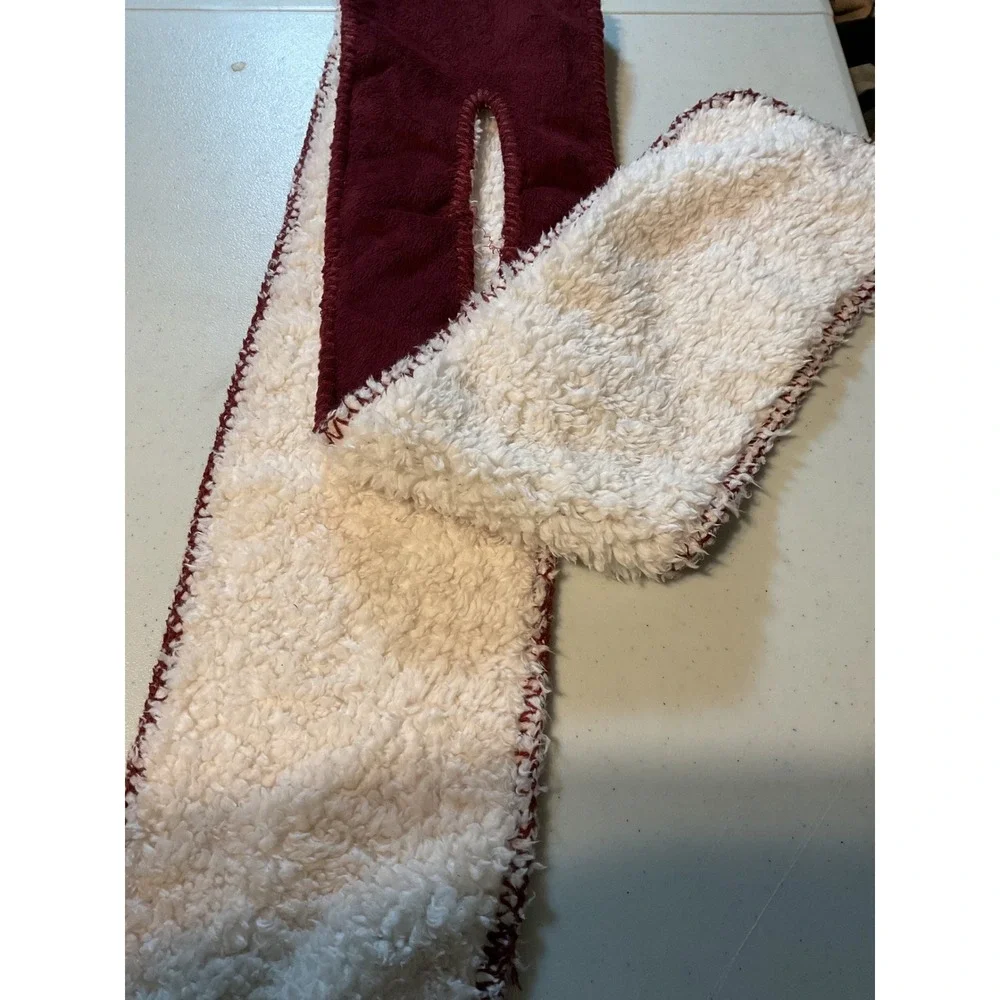 Private Quarters North Woods Scarf Brick Red Sherpa Fleece Pull Through 7.5x70